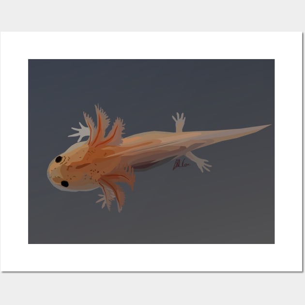 Axolotl (gradient) Wall Art by Battle Bird Productions